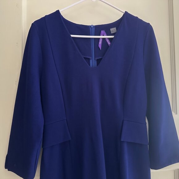 Seraphine Cobalt V-neck 3/4 sleeve Maternity Dress - SIze 4 - Picture 5 of 5